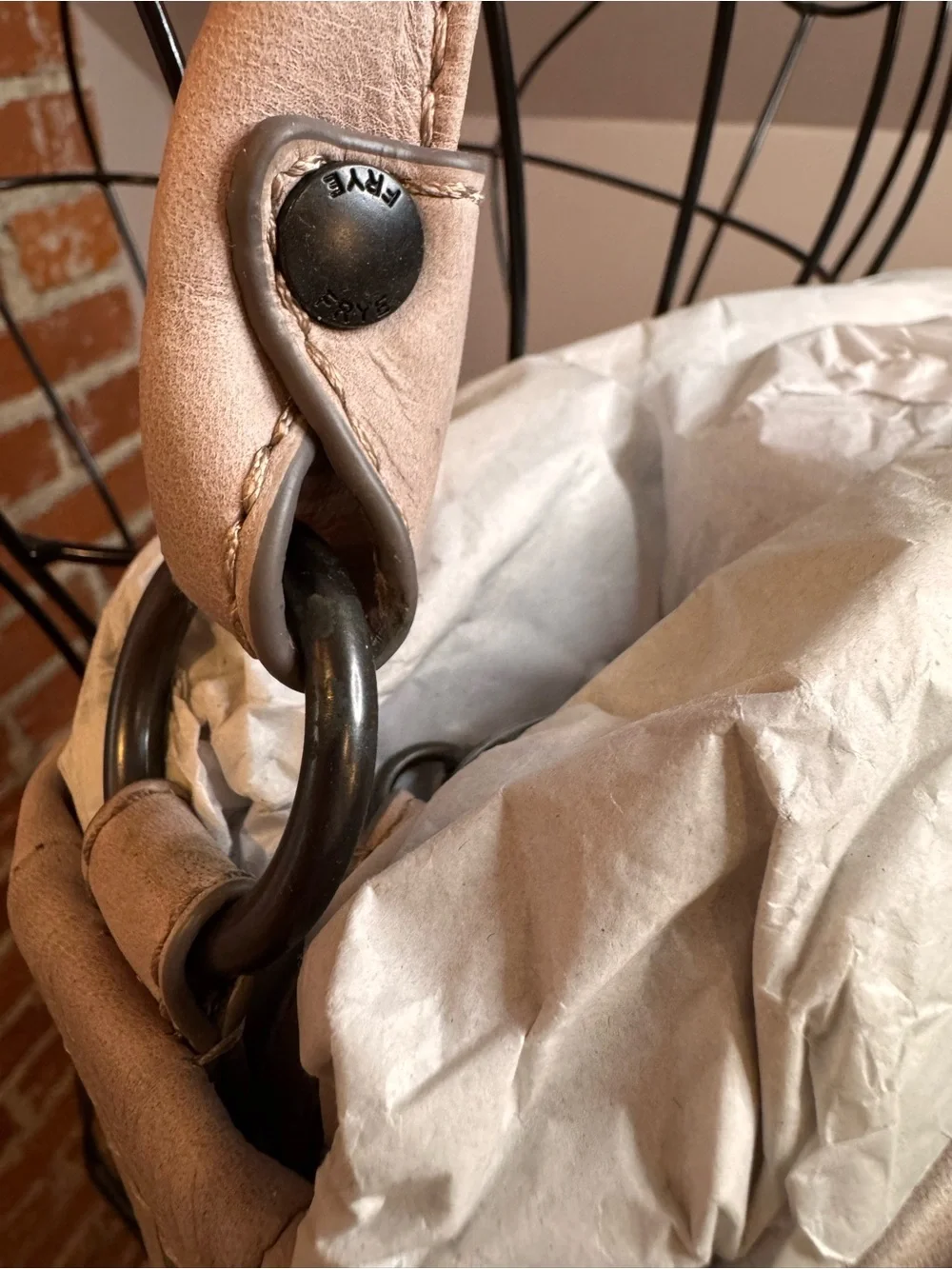 Frye Melissa Hobo Leather Bag In Color Mushroom